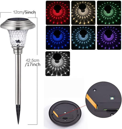 Ulalaza Garden Solar Lights Multi-Color Changing LED Flower Stake Light Decorative Landscape Lawn Yard Outdoor Lights About Length 120 * 120 * 425mm/5 * 5 * 17inch
