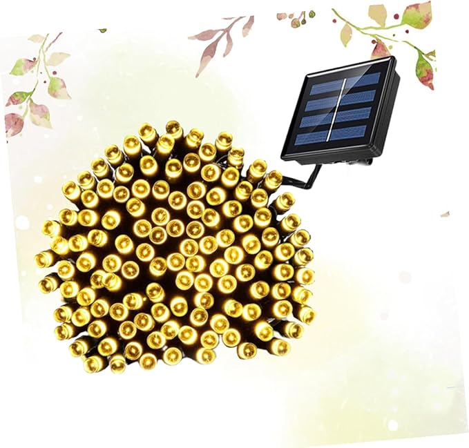 Solar Powered Outdoor LED String Lights Warm White Beads Garden Patio Fairy Lamps for Tree Lawn Deck Wedding Party Decor