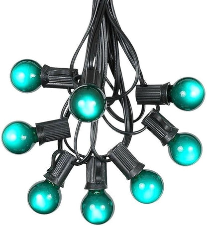G30 Patio String Lights with 25 Globe Bulbs - Garden Hanging String Lights - Vintage Backyard Patio Lights - Outdoor String Lights - Market Cafe Bistro String Lights – Black Wire -25 Feet