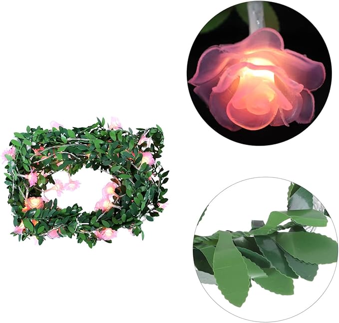 DOITOOL 5pcs Simulated Floral Wreath Light Led String Light Lovely Outdoor Decor for Christmas Festival for Use