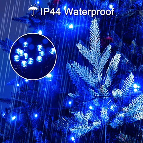 JMEXSUSS 66ft 200 LED Blue Christmas Lights Outdoor Plug in