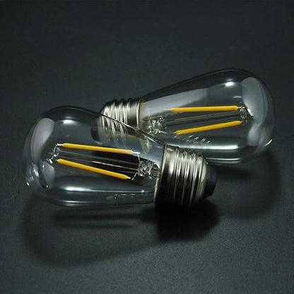 BRIMAX 100FT Outdoor String Lights 2W 30 Hanging Bulbs,with Additional 25 Pack S14 Replacement LED Bulbs,2700K Soft Warm White, Shatterproof Waterproof