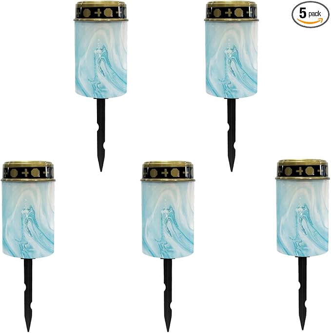 Blue Marble Solar Stake Lights Outdoor Garden Lights Pathway Lights Waterproof Landscape Lighting for Yard Patio Driveway Walkway Pretty Spotlights,Warm White