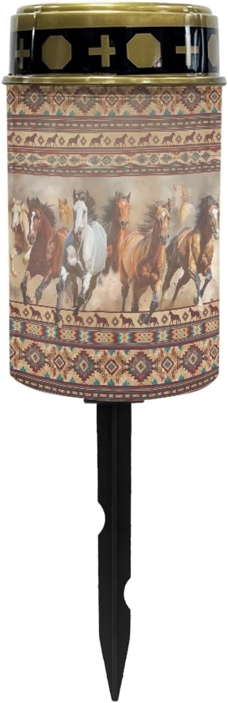 Outdoor Light Solar Garden Skate Lights Home Solar Pathway Lights Southwest Aztec Horse LED Lantern Waterproof Landscape Lighting for Yard Patio Driveway,Wall Lights Auto On/Off