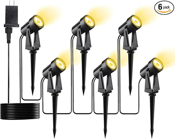 Low Voltage Landscape Lighting,6 Pack Outdoor LED Landscape Spotlights with Transformer 27V Garden Lights Pathway | Lumora