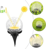 Solar Cracked Ball Light 15cm 30led Warm Warm Tone Ground Light Outdoor Landscape Buried Lamp for Garden Lawn | Lumora