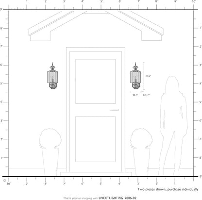 Livex Lighting 2006-02 Basics 1 Light PB Outdoor Wall Lantern, Polished Brass