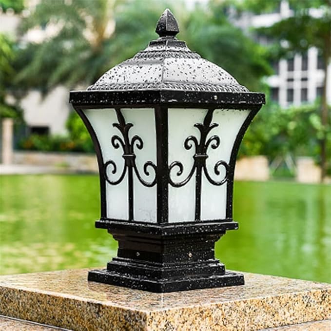 European Style Outdoor Waterproof Post Light Vintage Exterior Wall/Villa Courtyard Column Lamps, Outside Landscape | Lumora