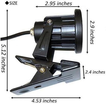 Kiven LED Outdoor Spotlight 5W Come with Clamp and 9.84 Ft Power Cord and Waterproof Switch, 400 Lumens,Daylight White,4000 Kelvin, 60 Deg Beam Angle, Landscape Spotlight, Not Dimmable