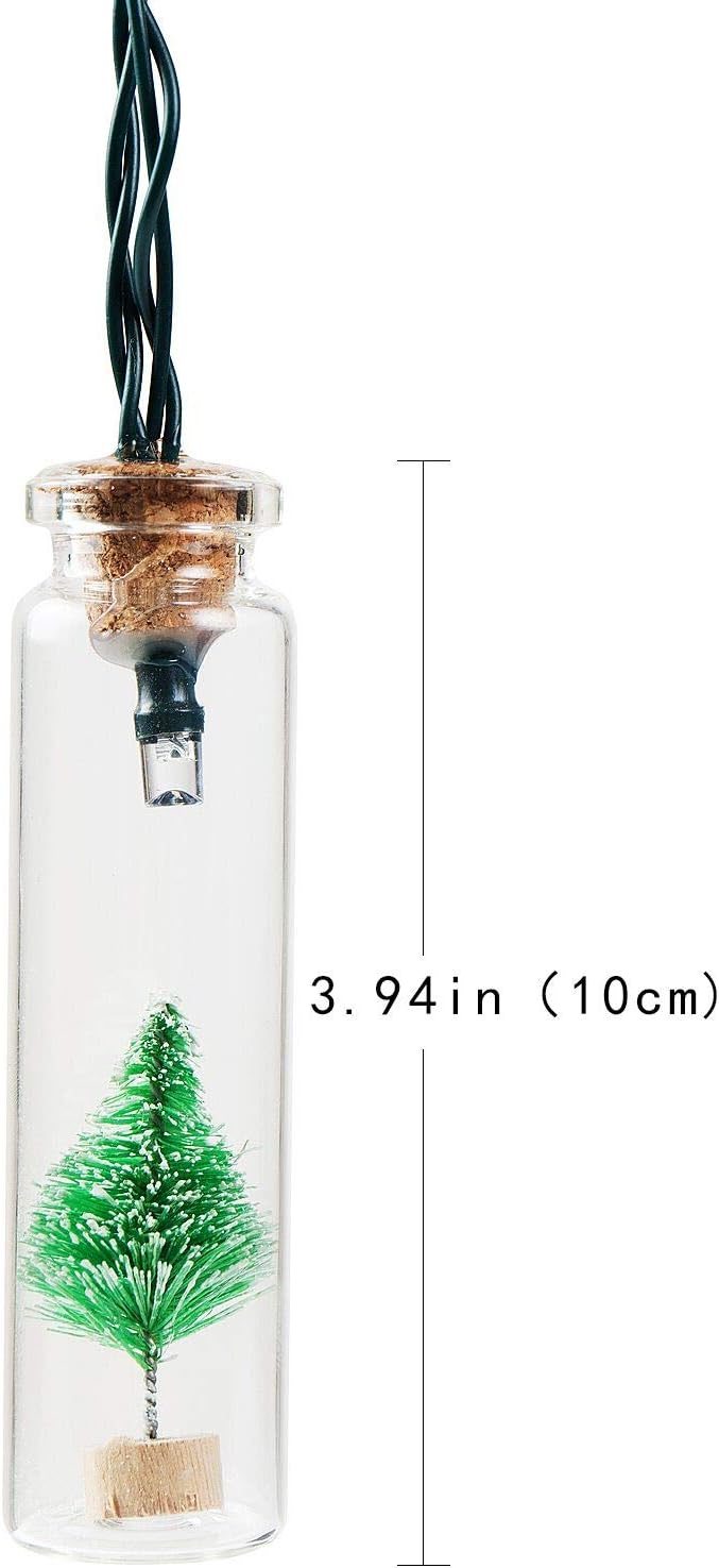shinar Solar Lights 15 Glass Jar warmwhite LED with Christmas Tree Solar String Lights Lanterns Warm White for Outdoor Garden Christmas Tree Party Wedding Decoration Waterproof (15 Christmastree)