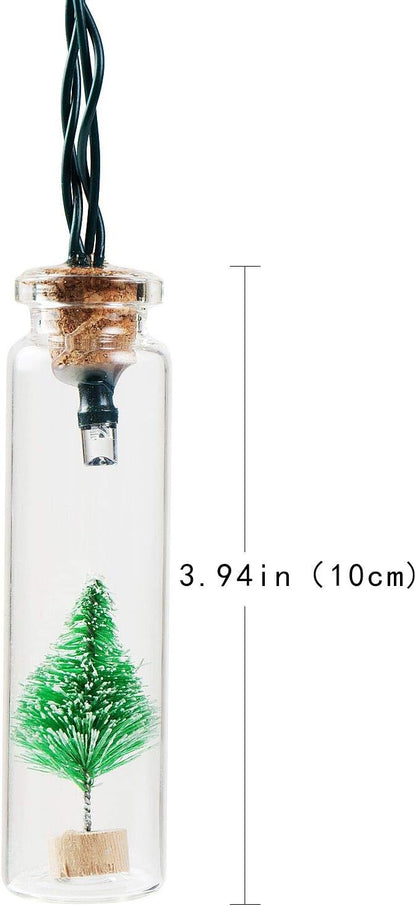 shinar Solar Lights 15 Glass Jar warmwhite LED with Christmas Tree Solar String Lights Lanterns Warm White for Outdoor Garden Christmas Tree Party Wedding Decoration Waterproof (15 Christmastree)