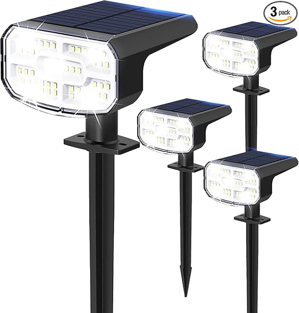 Solar Lights Outdoor Waterproof IP65, Super Bright LED, 6500K 2 Lighting Modes, Solar Powered Yard Garden Solar | Lumora