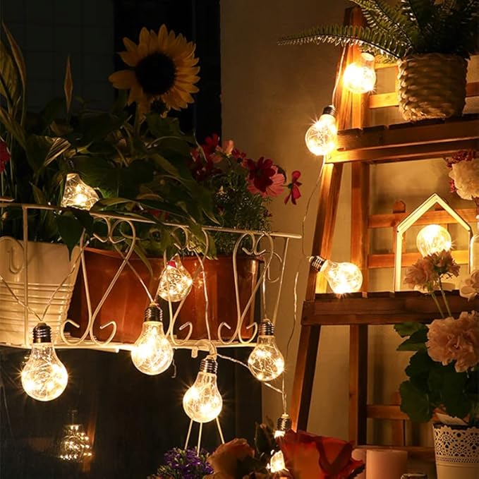 16FT Globe String Lights, G50 Solar Outdoor String Lights with 10 Clear Edison Bulbs, Clear Edison Bulb String | Lumora