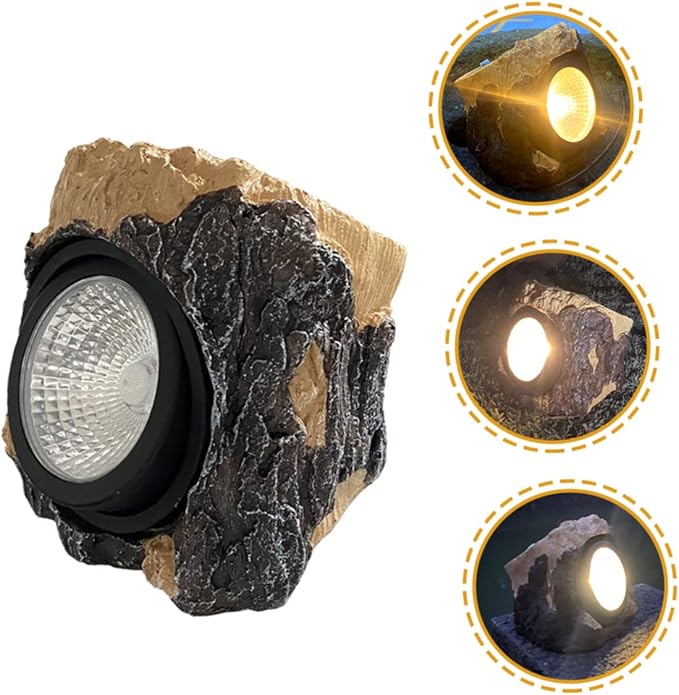 Solar Outdoor Lights for Garden Pathway Waterproof Simulated Tree Stump -Pack Solar Pathway Lights for Landscape Decoration