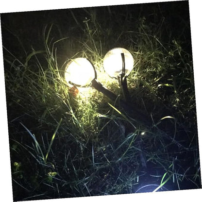 Toyvian Solar Powered Plastic Lawn Lights 2pcs Color Changing Outdoor Garden Pathway Lamps for Patio Yard Landscape Lighting