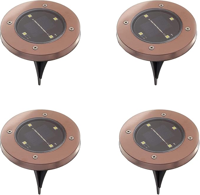 Bell+Howell Disk Lights Solar Weatherproof LED Outdoor, As Seen on TV, 4 Count (Pack of 6) | Lumora