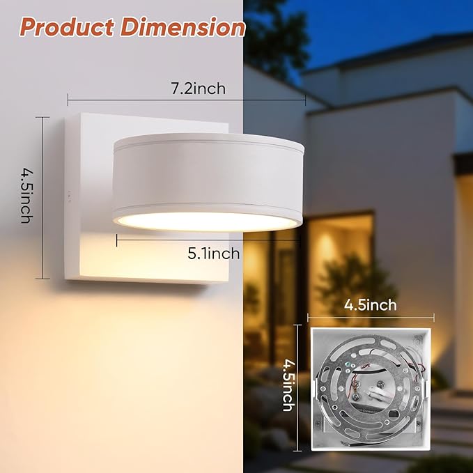 Fire Wolf Aluminum LED Outdoor Wall Light, Modern Black 3000K Outdoor Wall Sconce, Waterproof Front Door Down Light | Lumora