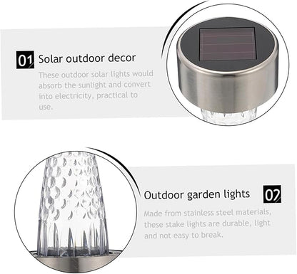 POPETPOP 12pcs Solar Garden Lights Outdoor Stake Lights Easy Install Decorative Pathway for Patio Walkway