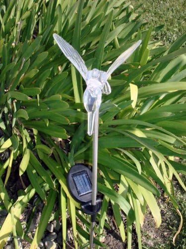 Set of 1 Solar Garden Stake Lights with Color Changing LED or Regular White LED Landscape Path Lights (1 Piece) (Hummingbird)