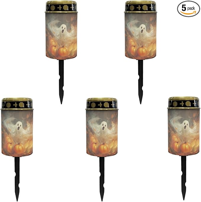 Halloween Ghost Solar Garden Lights Walkway Solar Lights Landscape Solar Lantern Outdoor Waterproof Halloween Decor Solar Pathway Lights Solar Walkway Lights Outdoor Table Lamp