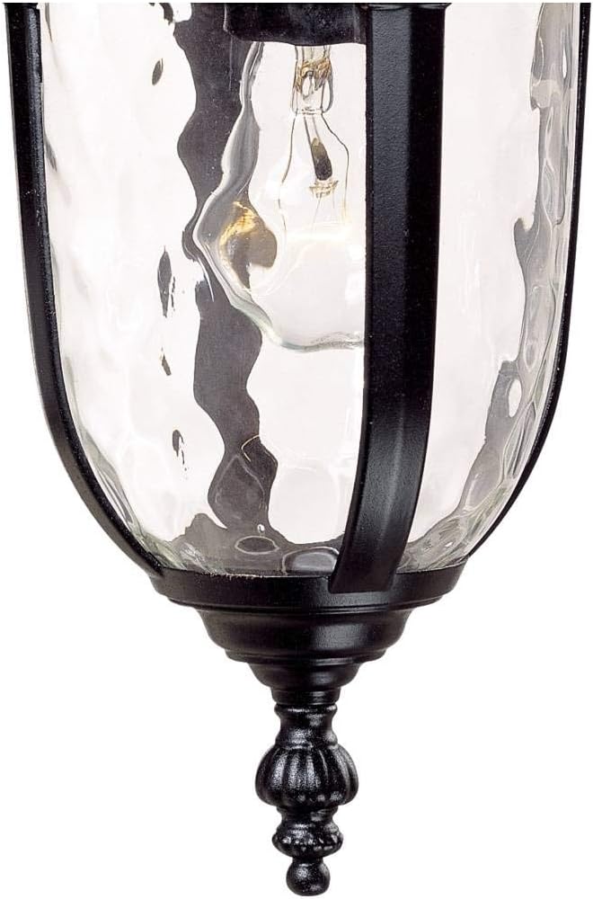 John Timberland Bellagio European Outdoor Wall Light Fixture Black Aluminum Metal 16.5" Clear Hammered Glass Decor for Exterior House Porch Patio Outside Deck Garage Yard Front Door Garden Home