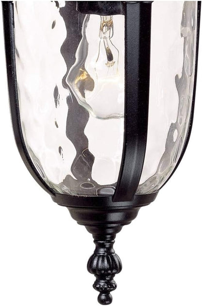 John Timberland Bellagio European Outdoor Wall Light Fixture Black Aluminum Metal 16.5" Clear Hammered Glass Decor for Exterior House Porch Patio Outside Deck Garage Yard Front Door Garden Home