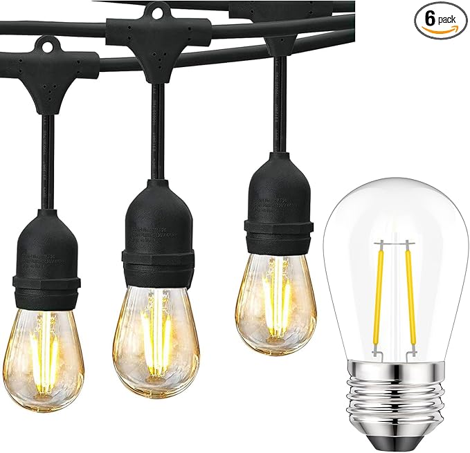 Svater 96 FT Outdoor String Lights 2W +30 Pack 2W S14 Replacement Bulb | Lumora