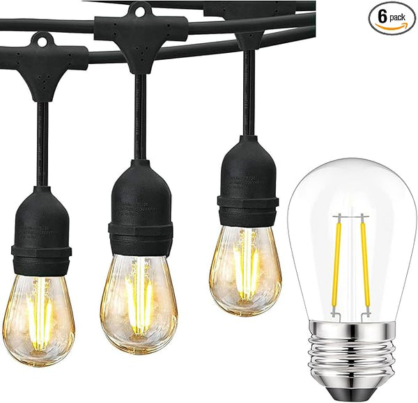 Svater 96 FT Outdoor String Lights 2W +30 Pack 2W S14 Replacement Bulb | Lumora