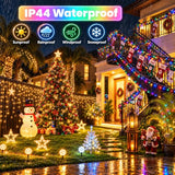 Connectable 300LED String Lights, Christmas Lights Warm White to Multicolor