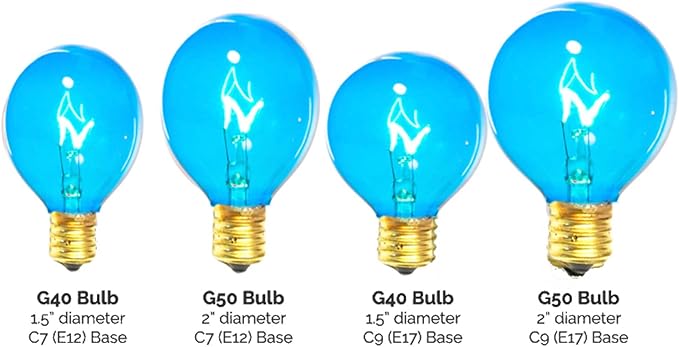 EST. LEE DISPLAY L D 1902 Indoor ＆ Outdoor G50 Globe Light Bulbs, Transparent Colored Glass, Incandescent, Steady | Lumora