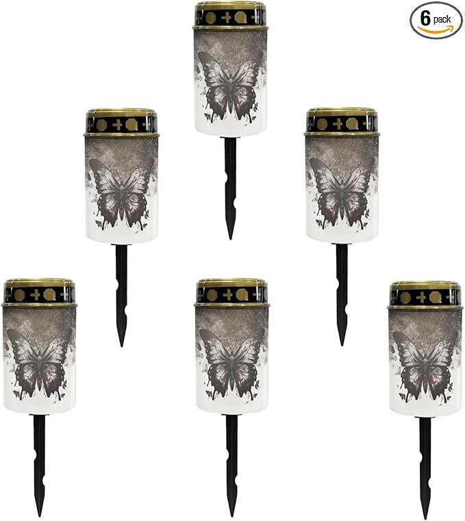 Black Butterfly Outdoor Butterfly Solar Lights Solar Pathway Lights Waterproof Solar Walkway Lights Solar Powered Lantern Landscape Lights Flameless Light