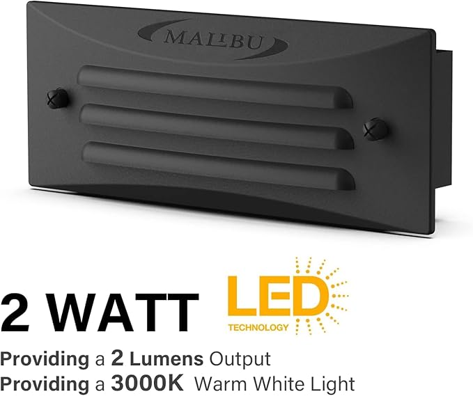 Malibu 9 Inch Deck Lights Low Voltage Landscape Lighting LED Outdoor Decorative Step Lights 12V AC Landscape Path LED Lights Stair Lighting for Walkway Deck Step Yard Fence Patio 4Pack 8406-2408-04