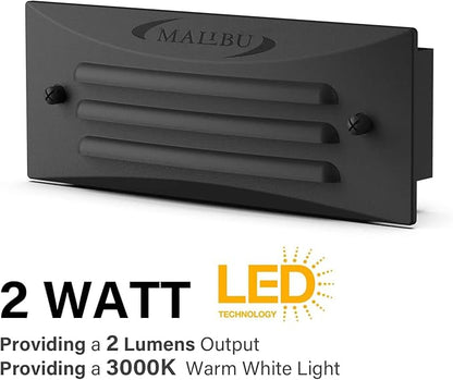 Malibu 9 Inch Deck Lights Low Voltage Landscape Lighting LED Outdoor Decorative Step Lights 12V AC Landscape Path LED Lights Stair Lighting for Walkway Deck Step Yard Fence Patio 4Pack 8406-2408-04