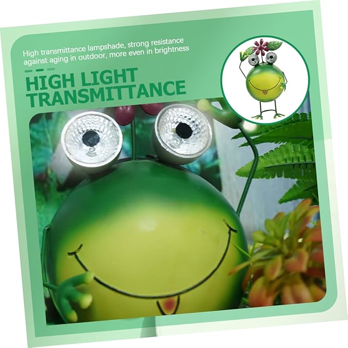 Solar Frog Garden Light Outdoor Solar Pathway Decor for Lawn Courtyard and Balcony Energy-efficient Polycrystalline High Transmittance Lampshade