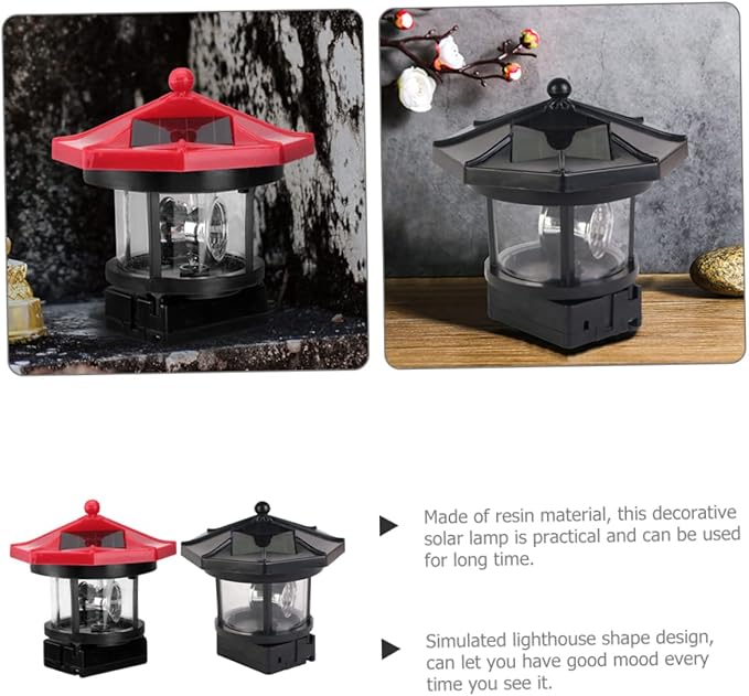 Solar Lighthouse Rotating Lamp Led Solar Powered Outdoor Garden Light for Decorative Lighting