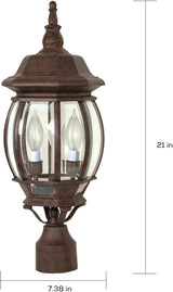 Nuvo Lighting 60/898 Traditional Three Light Post Mount from Central Park Collection in - Outdoor Path Light | Lumora