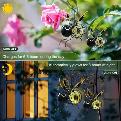 2025 New Solar Bees Lights Outdoor, Solars Bee Simulation Lights, Hanging Bee Solar Garden Light, Waterproof Bumble Bees Solar Light for Party Festivals Garden Decor Birthday Gifts (3PC-Blue)