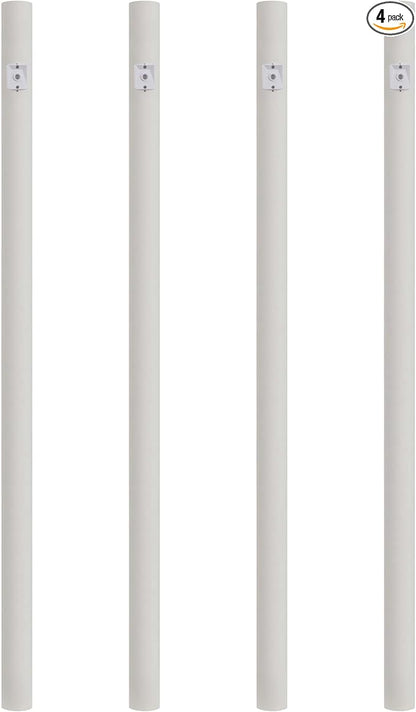 Solus 7-Foot Direct Burial Lamp Post – Aluminum Outdoor Light Pole with Dusk-to-Dawn Sensor – Fits 3" Fixtures – Black, Bronze, or White – Made in USA (White, Set of 4)