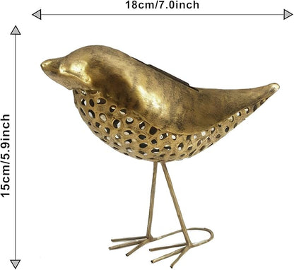 Solar Garden Bird Lights, 2-Pack Metal Decorative Figurines, Outdoor Path Lighting for Yard and Patio