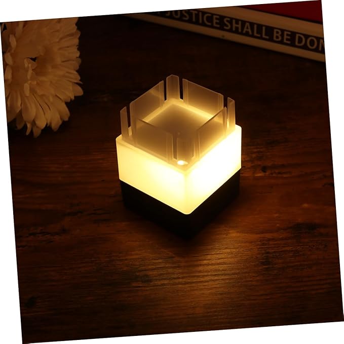DOITOOL 4pcs Solar Fence Light Warm White Led Corridor Garden Lamp Outdoor Landscape Lighting for Courtyards and Patios Automatic Night Activation