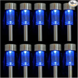 10pcs Blue LED Outdoor Steel Garden Solar Powered Landscape Light Lamp | Lumora