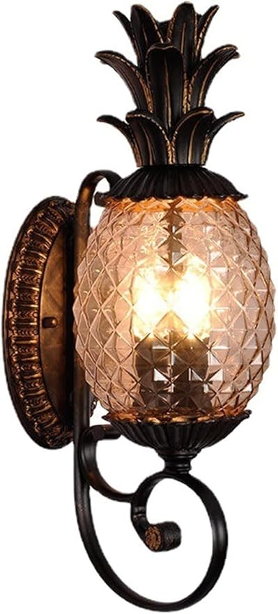 European Style Pine Wall Lamp,E14*3 Retro Crystal s Sconce, Outdoor Waterproof Mount,Exterior Light Fixtures for Porch,Garage,Front Doo Villa Garden Balcony