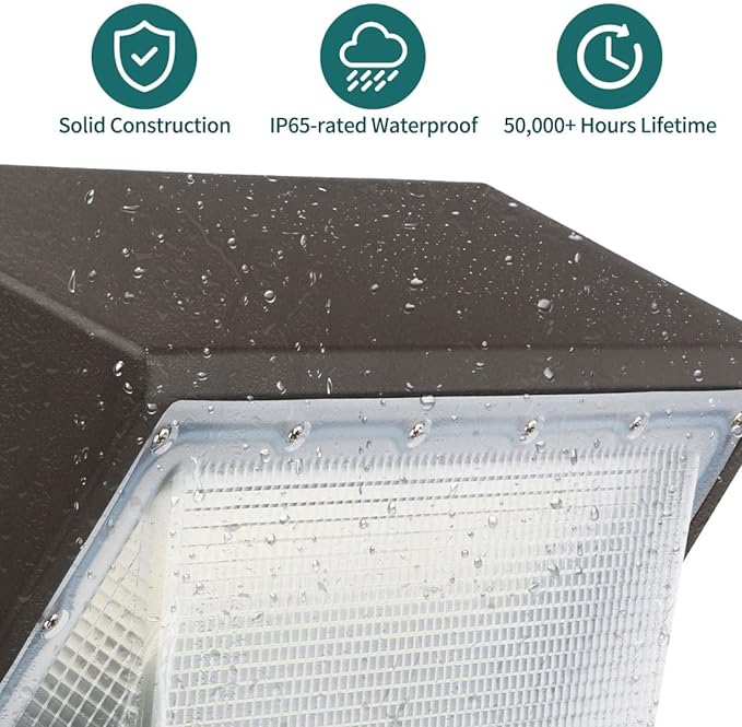 kadision 60W LED Wall Pack Light with Photocell, 7800lm 5000K Daylight 100-277V, Waterproof Dusk-to-Dawn Outdoor | Lumora