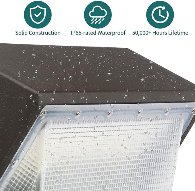 kadision 100W LED Wall Pack with Dusk to Dawn Photocell, 13000lm (350W MH Equiv.) 5000K 100-277V, Commercial Grade Waterproof Outdoor Wall Pack LED Lighting, ETL Listed