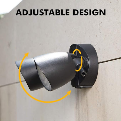 LUTEC 6222B 3500 Lumen 32 Watt 28 LED Dual-Head Floodlight Outdoor, Full Metal Design, Waterproof Exterior Security Wall Light 5000K for Patio, Garden, Yard-Black