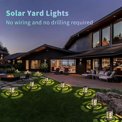 2-Pack Solar Lights Outdoor Waterproof – Warm White LED Pathway Lights with Auto On/Off, for Garden, Yard, Lawn, Driveway, Patio, Landscape Lighting