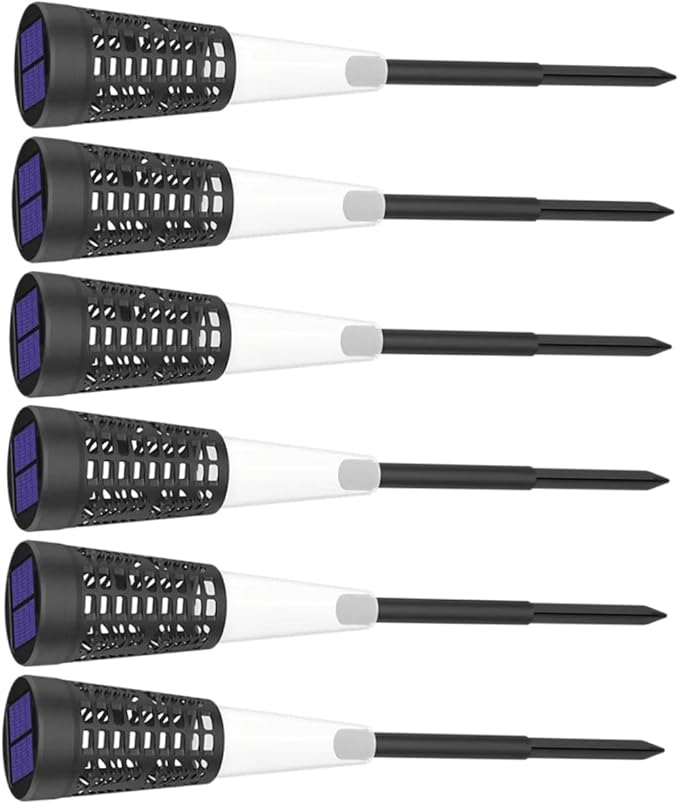 jojofuny 6pcs Solar Garden Stake Lights Warm Colorful Light for Patio Lawn Garden