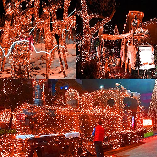 75.8FT 200 LED Extendable Orange Halloween String Lights Indoor Outdoor
