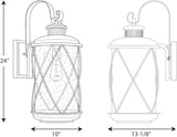 Progress Lighting Hollingsworth Collection 1-Light Clear Seeded Glass Farmhouse Outdoor Large Wall Lantern Light | Lumora
