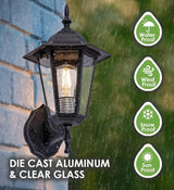 GRUENLICH Outdoor Wall Lantern, Wall Sconce as Porch Lighting Fixture with E26 Medium Base, Aluminum Housing Plus | Lumora